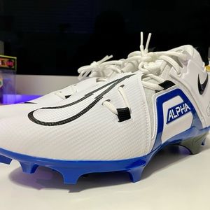Nike Alpha Menace Pro 3 Cleats White/Game Royal Blue CT6649-101 Men’s Sz 12